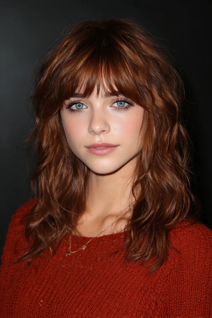 Textured Shag with Soft Curtain Bangs for Everyday