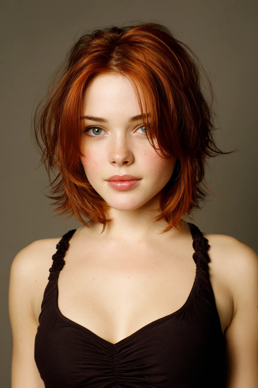 Textured Shoulder-Length Bob with Soft Face-Framing Layers