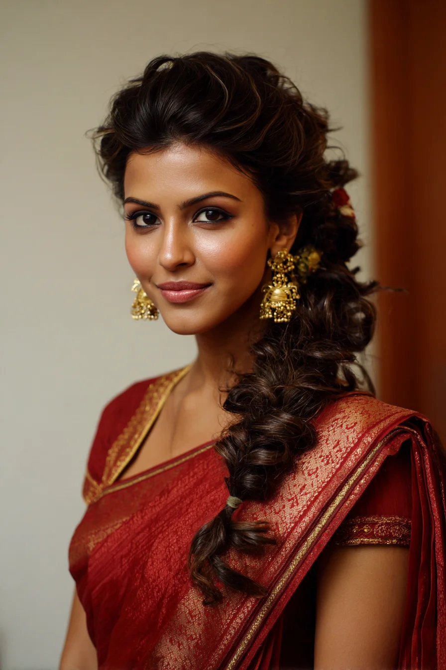 Textured Side Fishtail Braid with Voluminous Crown