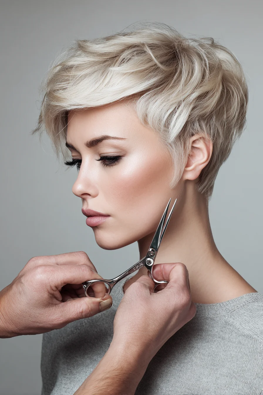 Textured Side-Swept Pixie Soft Volume, Easy Mornings