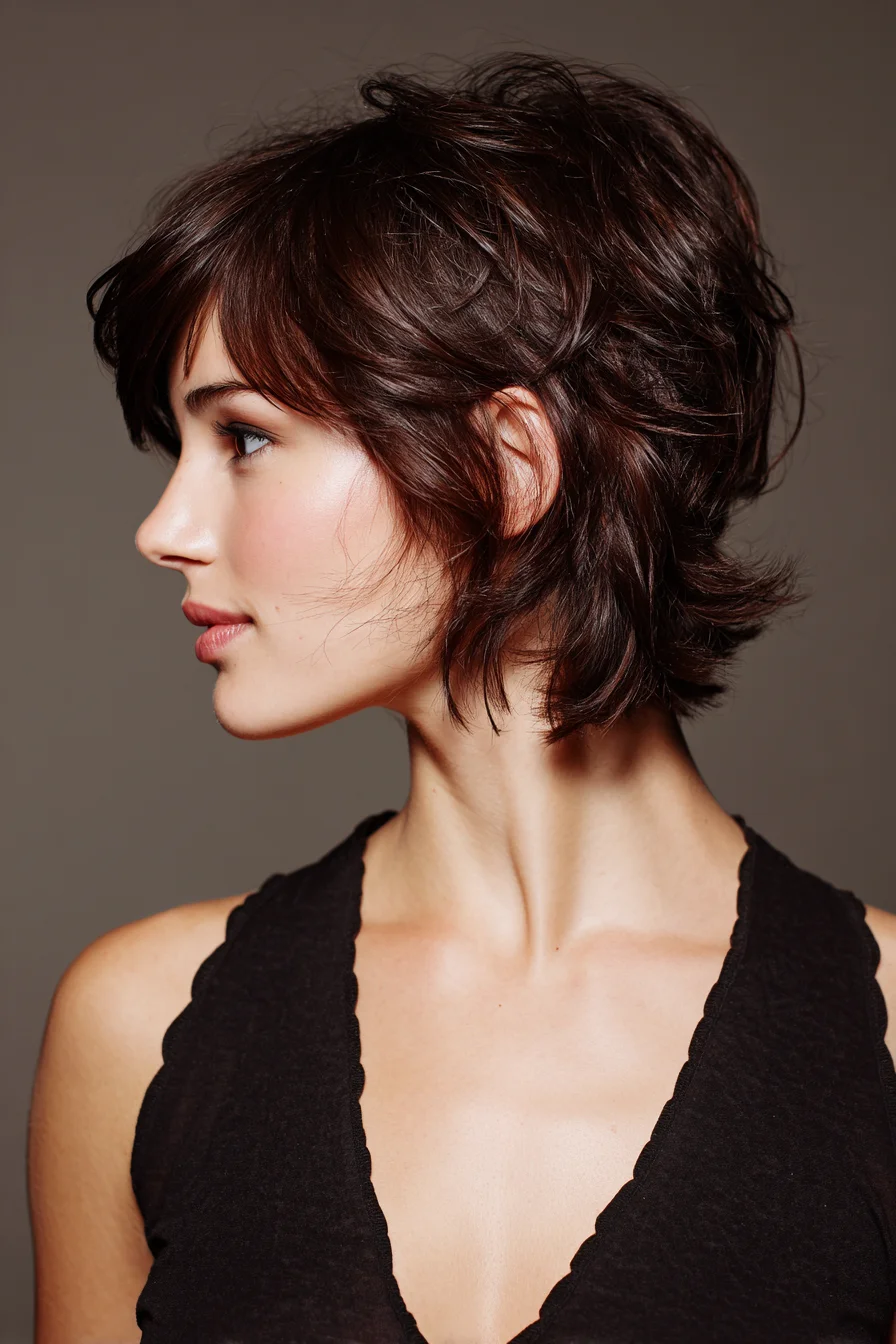 Textured Tousled Shag Short Layered Cut for Movement