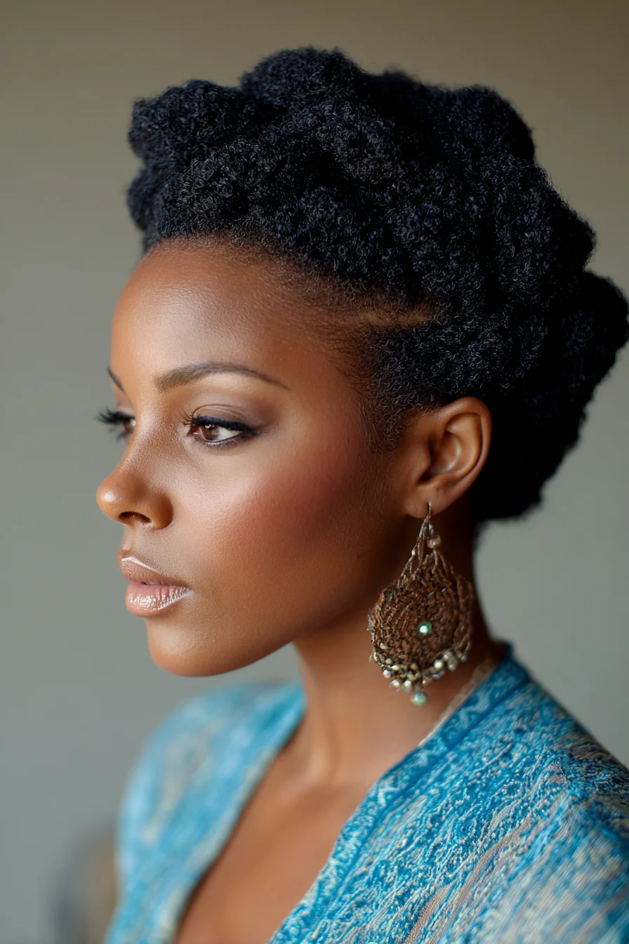 Textured Twisted Updo for Natural 4C Hair, Elegant