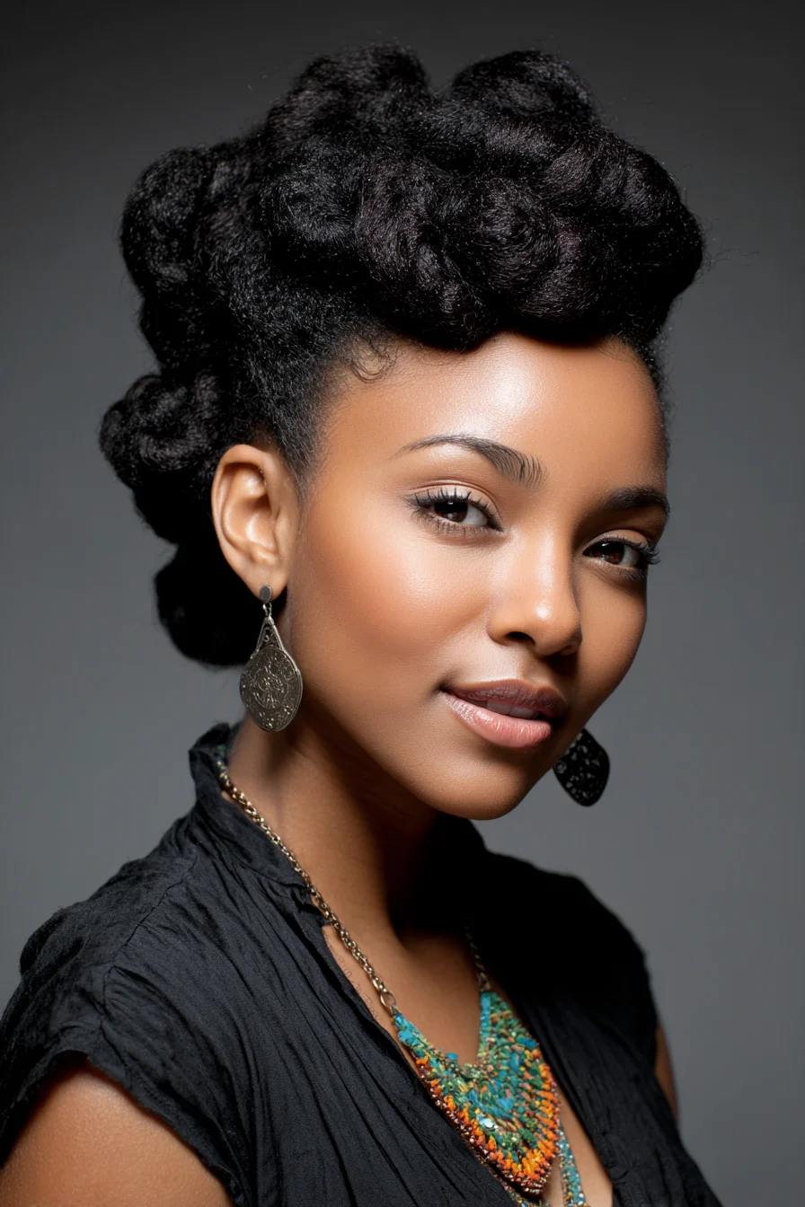 Textured Twisted Updo for Natural Hair Chic & Sculpted