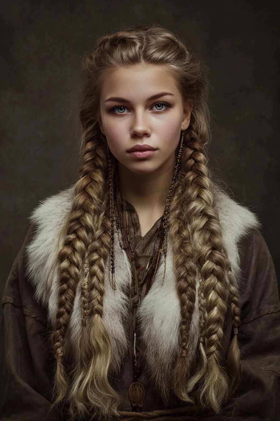 Thick Double Dutch Braids with Accent Micro-Braids