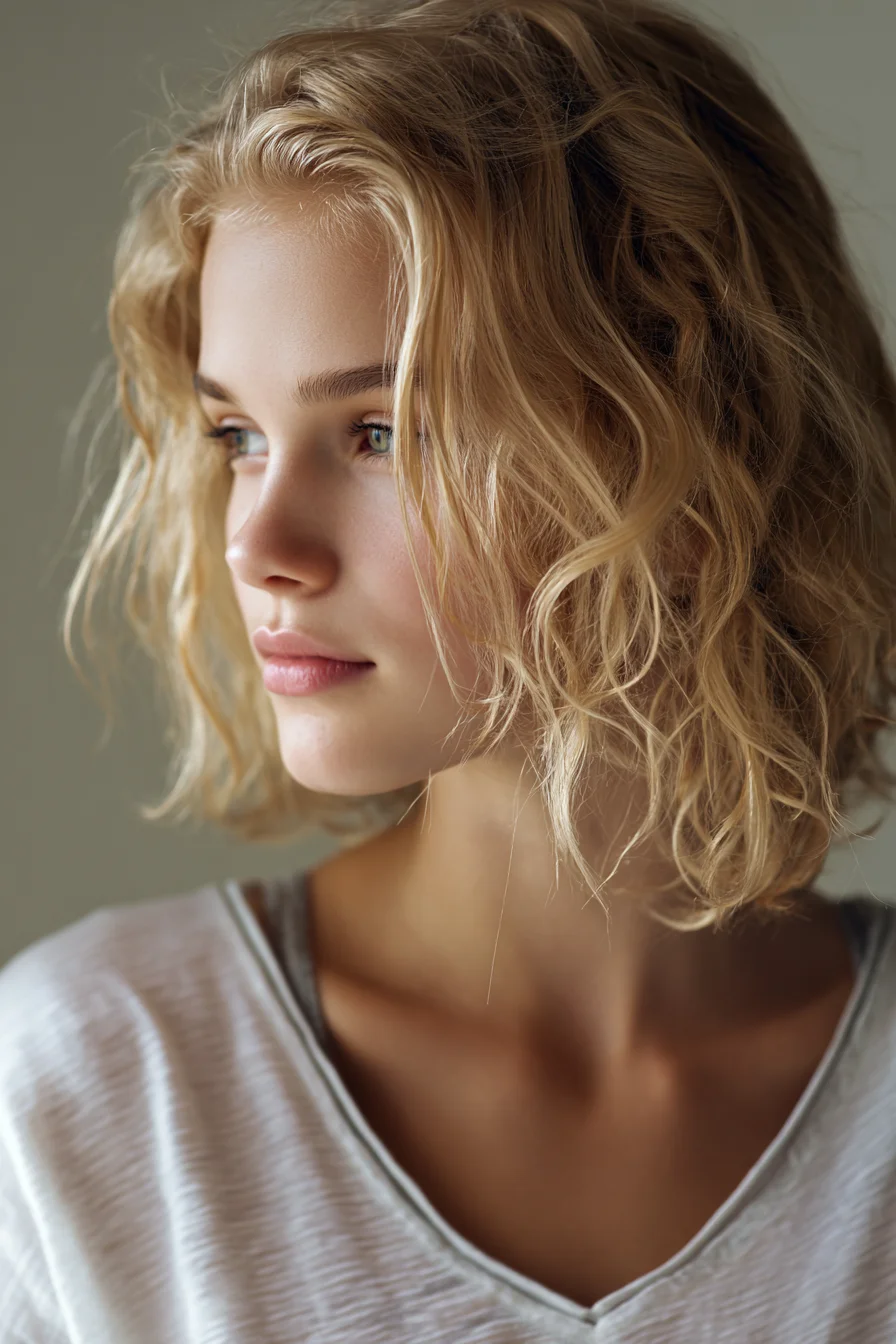 Tousled Beachy Bob with Face-Framing Waves for Everyday