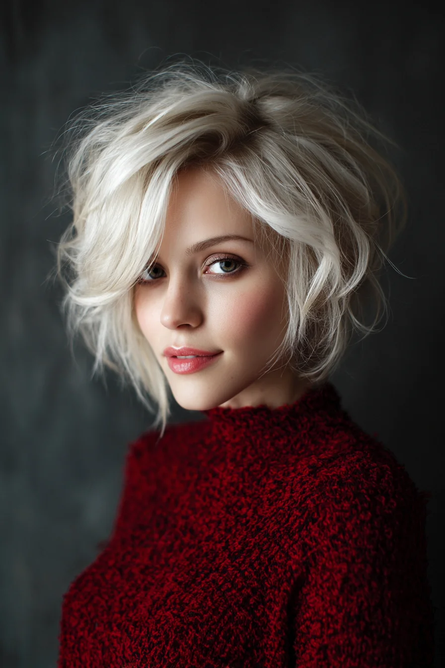 Tousled Chin-Length Bob with Soft Side Bangs, Effortless