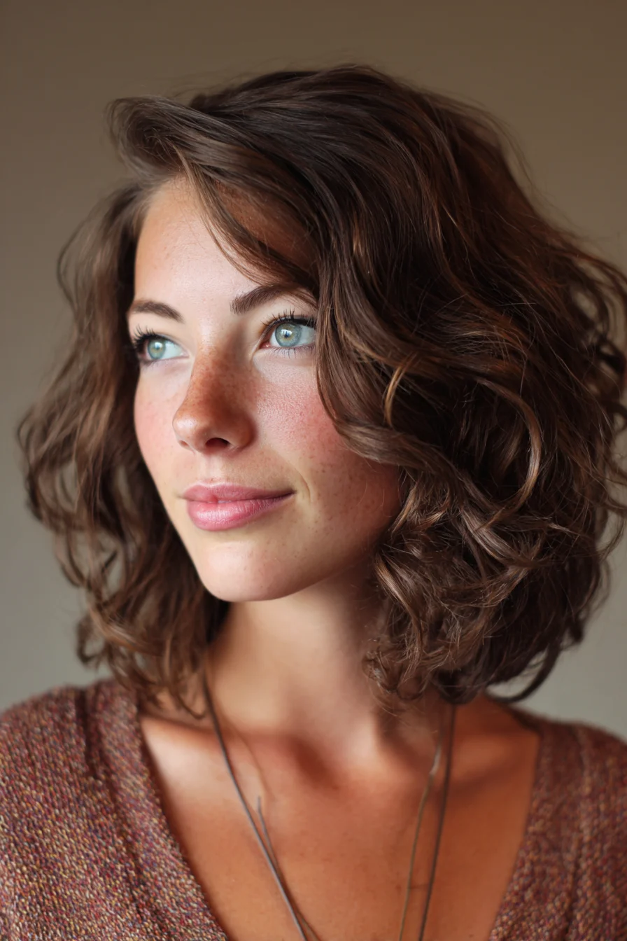 Tousled Curly Bob Effortless Volume for Natural Curls