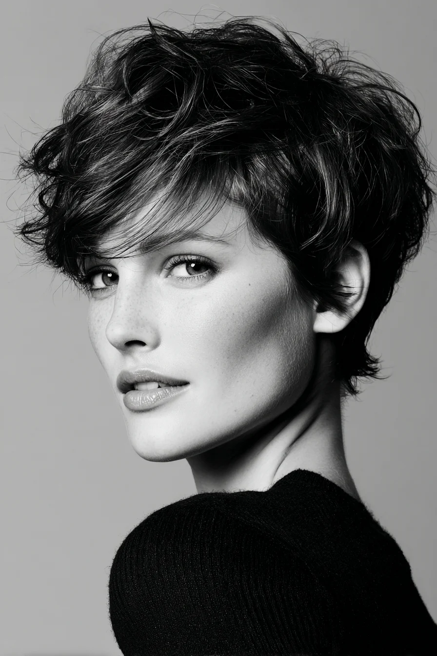 Tousled Pixie with Curtain Fringe for Soft Volume