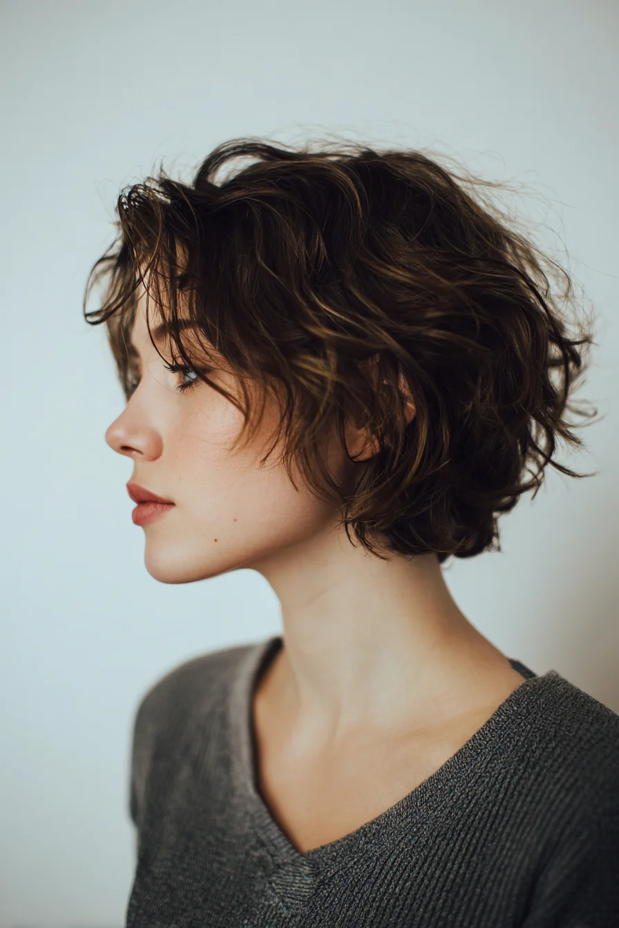 Tousled Short Bob with Soft Natural Waves, Everyday