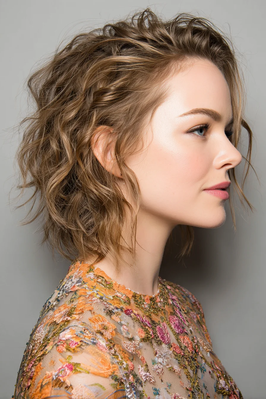Tousled Wavy Bob Soft Volume for Fine to Medium Hair