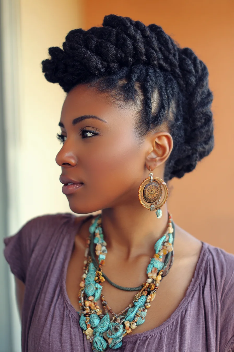 Twisted Updo Crown for Natural Thick Hair, Chic Everyday