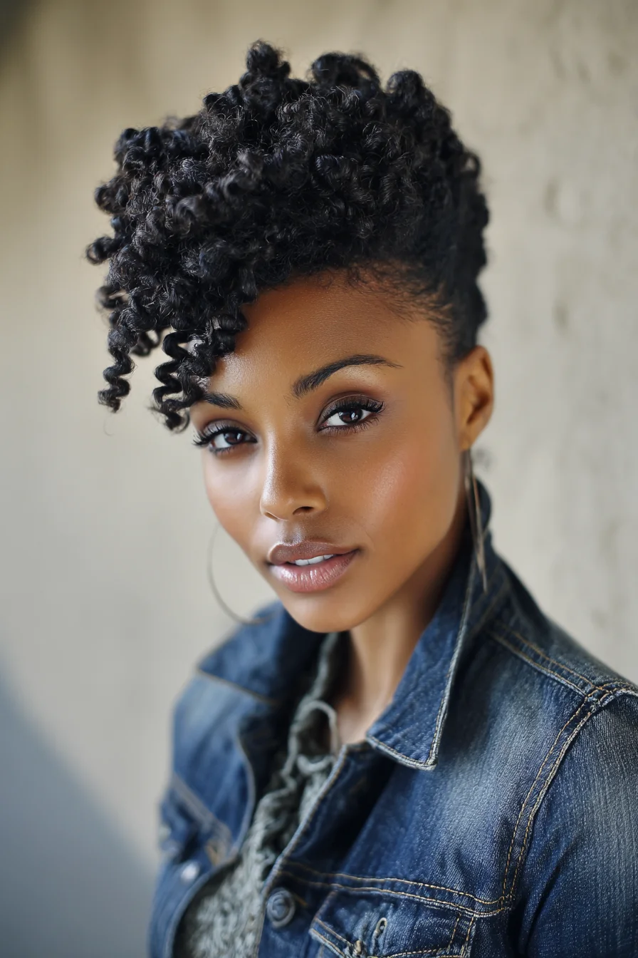 Twisted Updo with Defined Curls for Busy Days