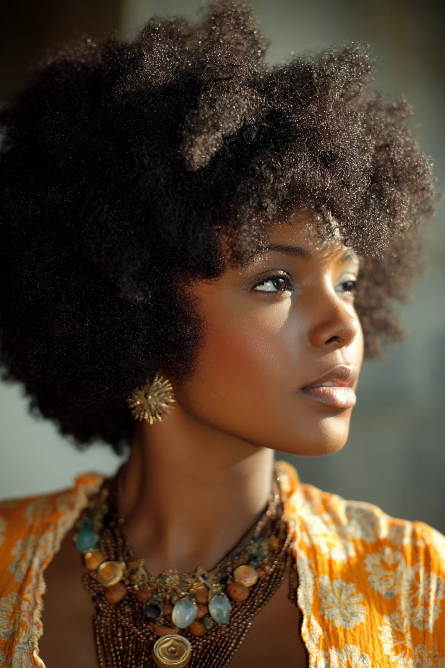 Voluminous Natural Afro Soft Shape for Everyday Wear