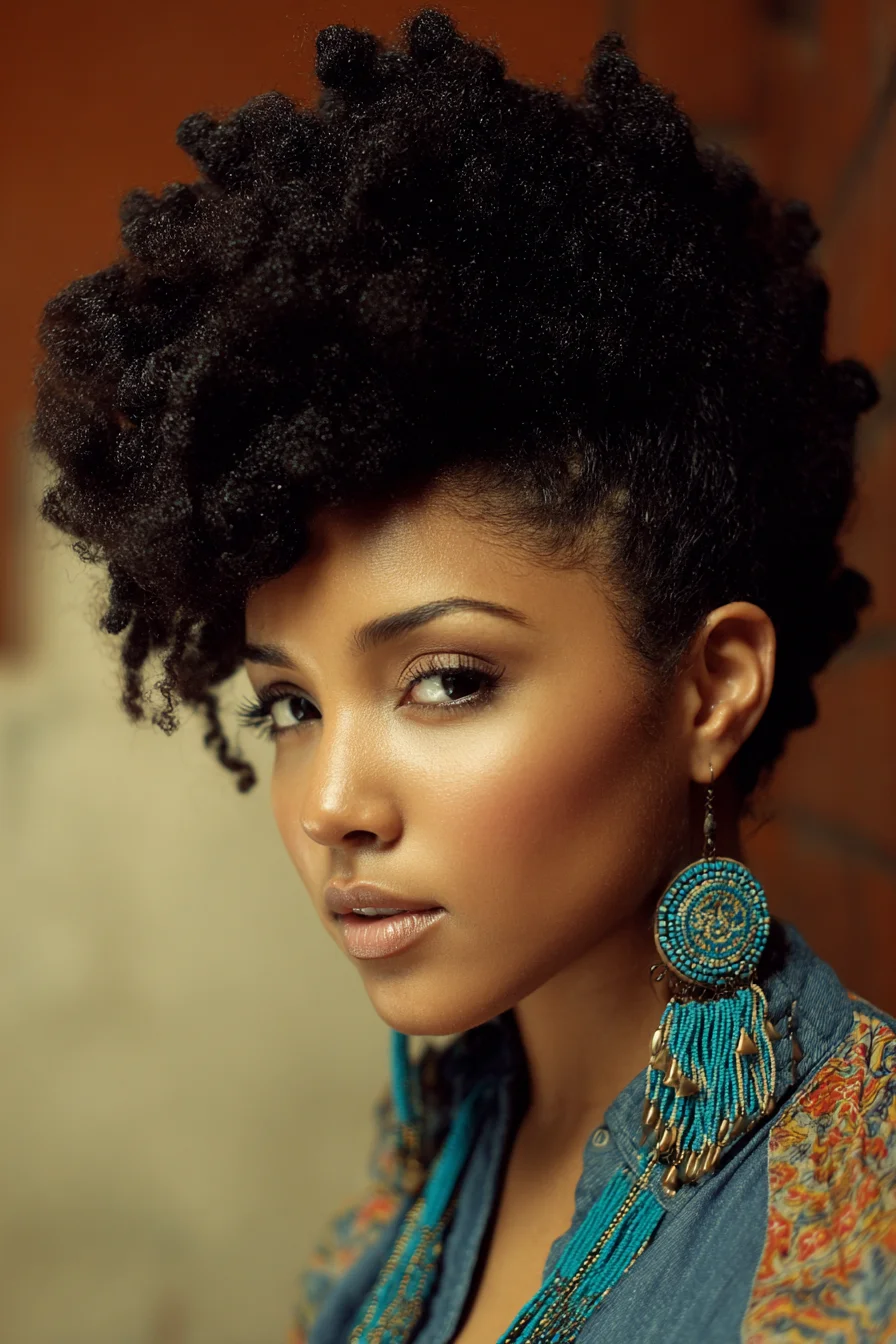Voluminous Tapered Afro with Defined Twist-Out Crown