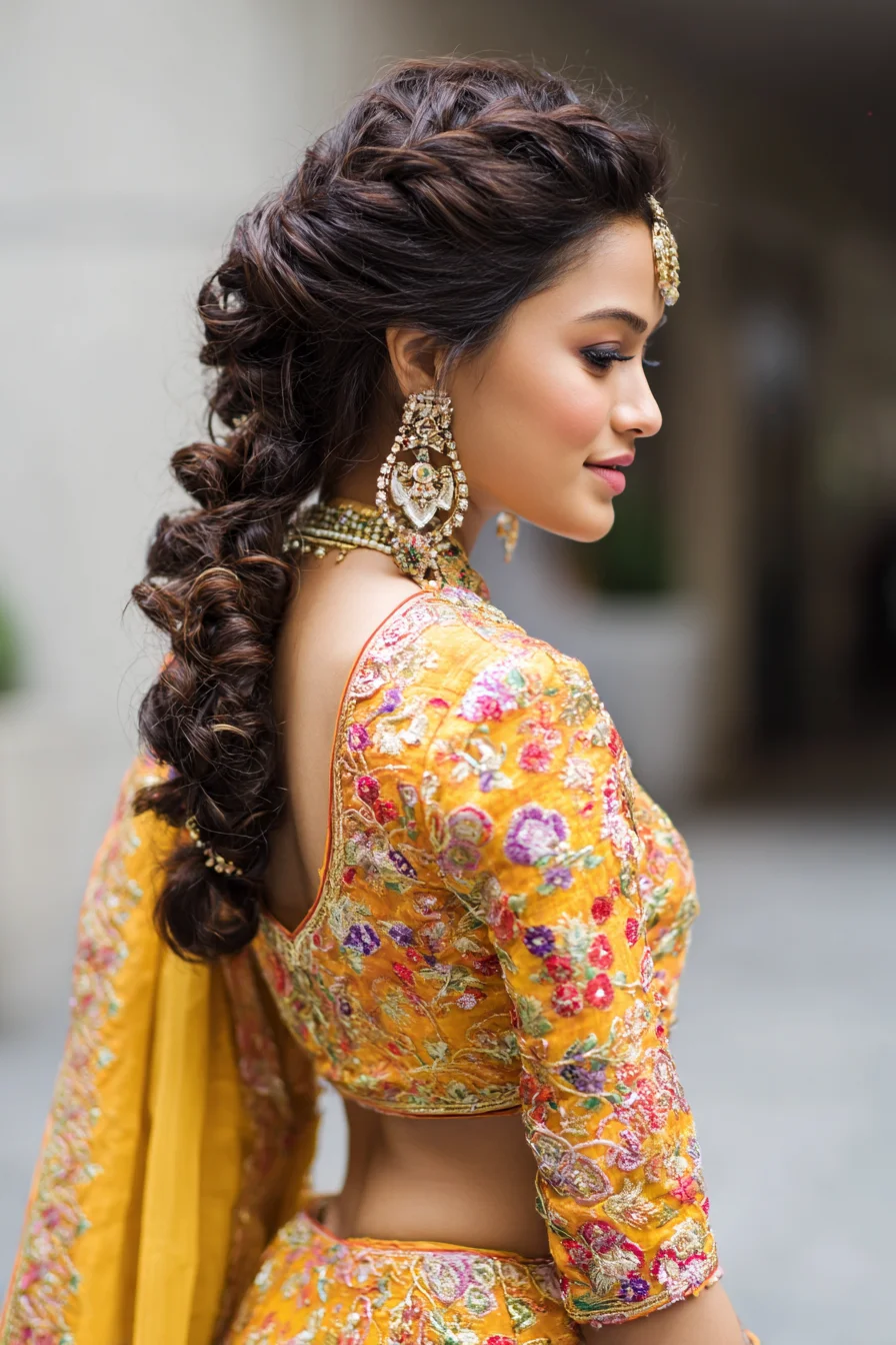 Voluminous Twisted Bubble Braid for Festive Looks