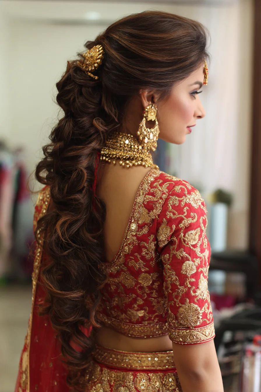 Voluminous Twisted Half-Up with Curls for Formal Events